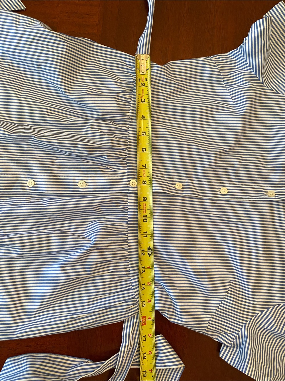 J. Crew Blue and White Striped Midi Shirt Dress w/pockets & self belt - Picture 12 of 16